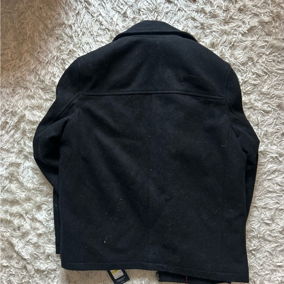NWT Tommy Hilfiger Wool-Blend Zip-Up Coat, Sz M, Black - Picture 2 of 8